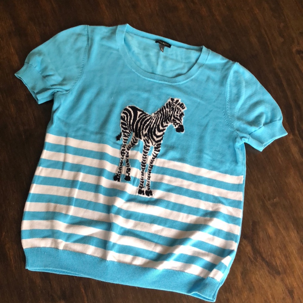Talbots Knit Zebra Sweater. NWOT